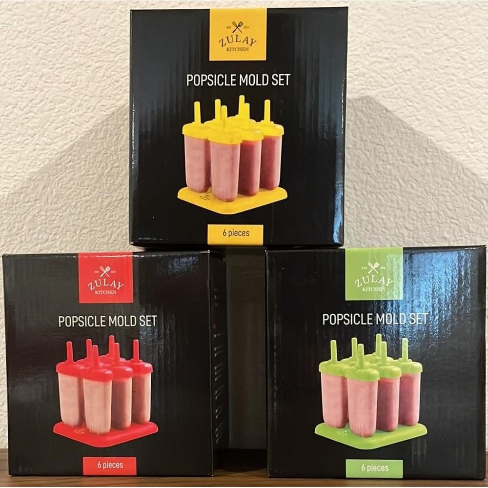 NEW Zulay Kitchen Ice Pop Popsicle Freezer Molds Tray Set of 3